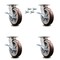 Service Caster 8 Inch Kingpinless Poly on Polyolefin Wheel Caster Set Brake and Swivel Lock SCC SCC-KP30S820-PPUR-SLB-BSL-4 - alternate 1